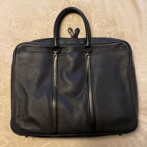 Vintage Coach Dark Navy Blue Softside Leather Briefcase